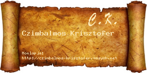 Czimbalmos Krisztofer névjegykártya